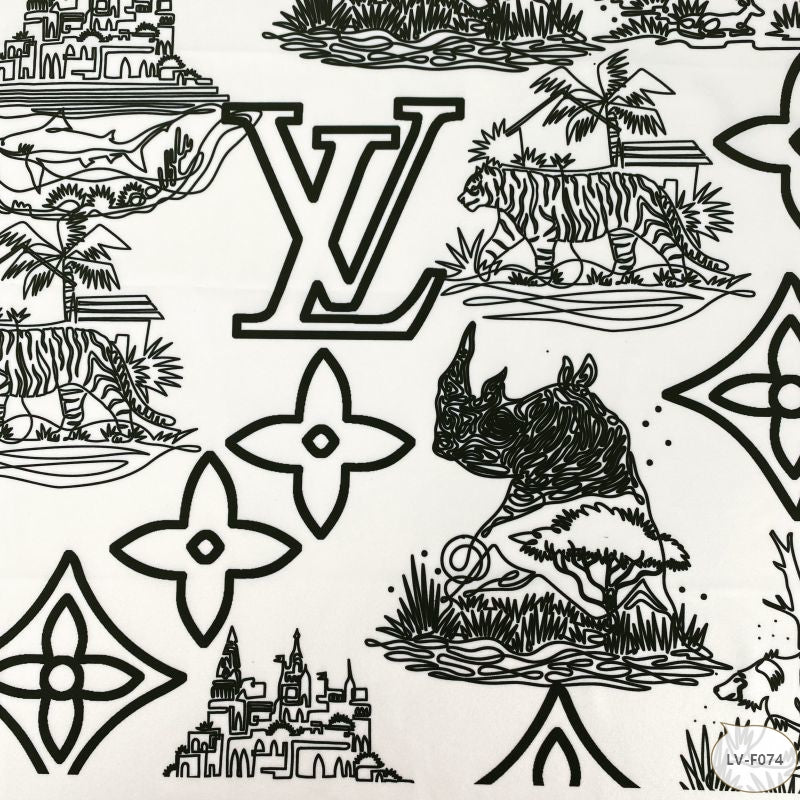 Designer inspired LV Pattern digital printed four way spandex fabrics