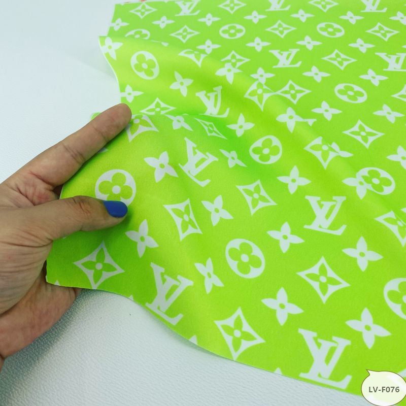 Designer inspired LV Pattern digital printed silky satin fabrics