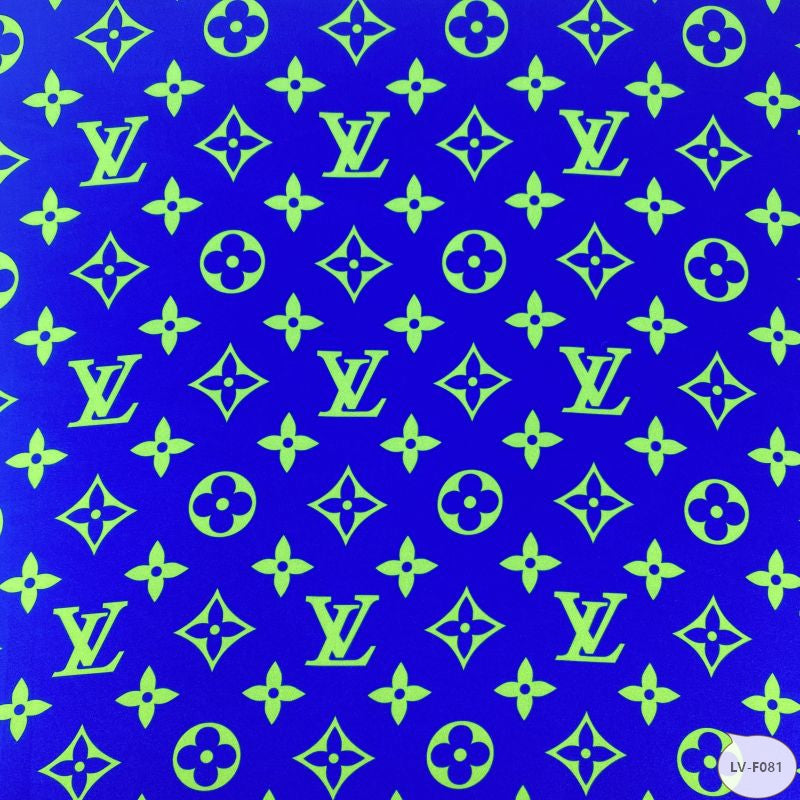 Designer inspired LV Pattern digital printed silky satin fabrics