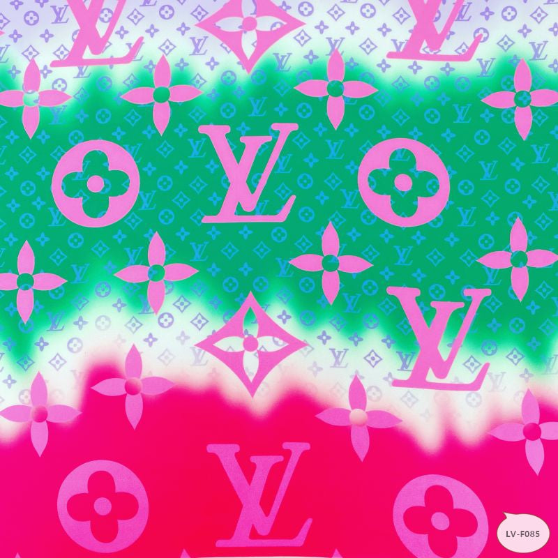 Designer inspired LV Pattern digital printed silky satin fabrics