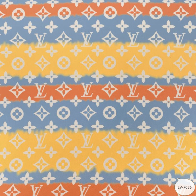 Designer inspired LV Pattern digital printed silky satin fabrics