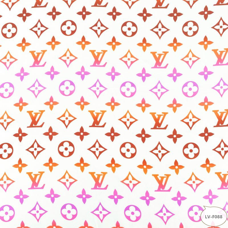 Designer inspired LV Pattern digital printed silky satin fabrics