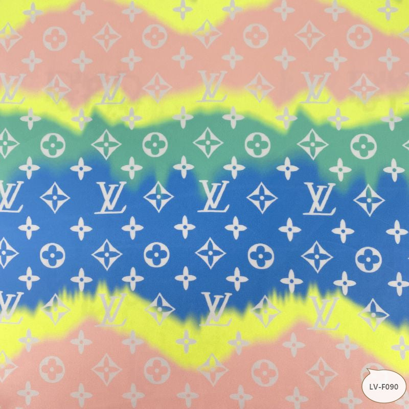 Designer inspired LV Pattern digital printed silky satin fabrics
