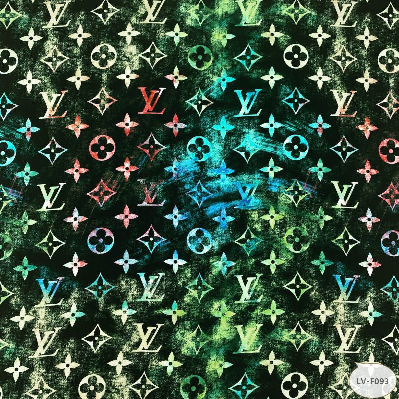 Designer inspired LV Pattern digital printed silky satin fabric