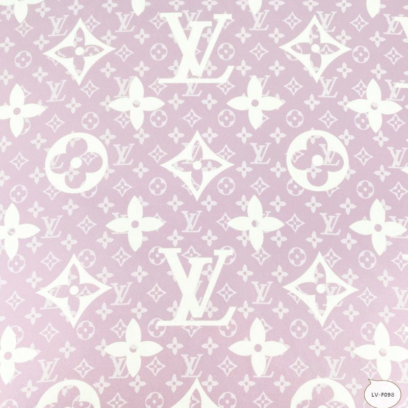 Designer inspired LV Pattern digital printed silky satin fabric