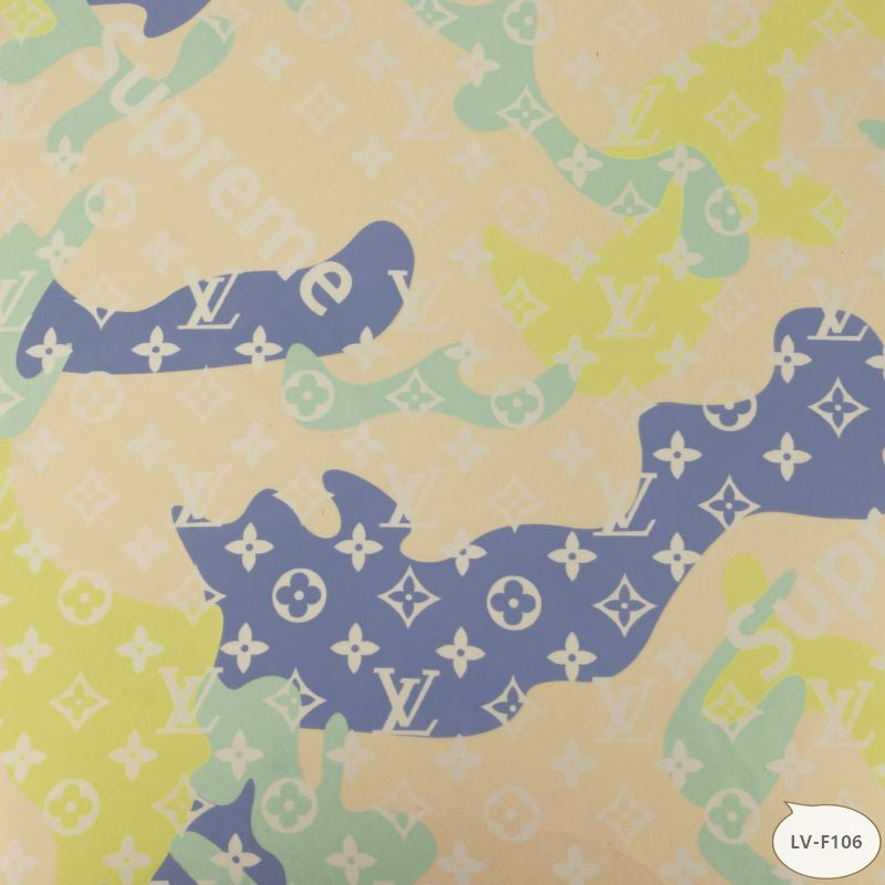 Designer inspired LV Pattern digital printed silky satin fabrics