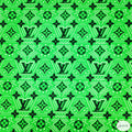 Designer inspired LV Pattern digital printed silky satin fabrics