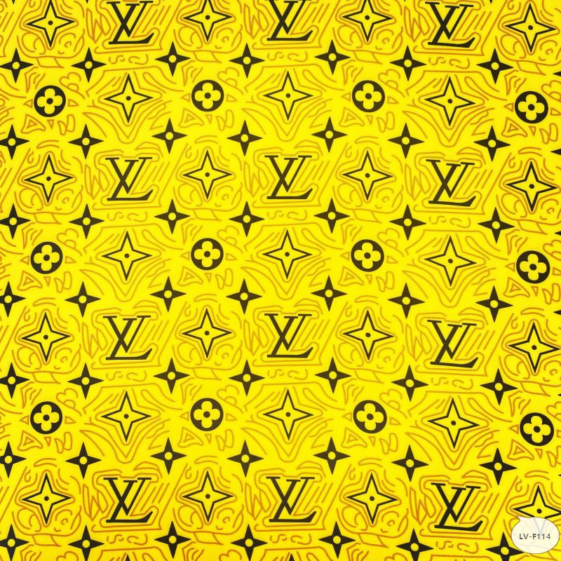Designer inspired LV Pattern digital printed silky satin fabrics