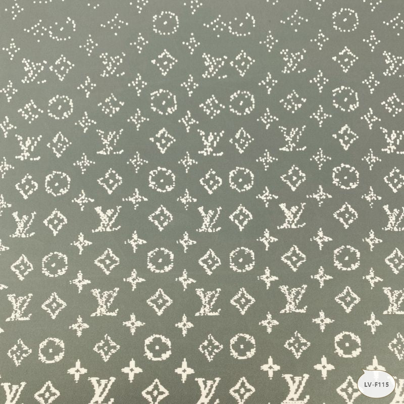 Designer inspired LV Pattern digital printed silky satin fabrics