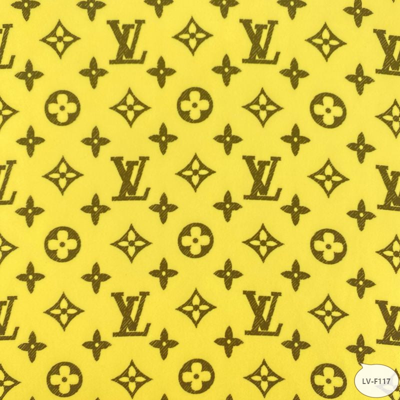 Designer inspired LV Pattern digital printed silky satin fabrics