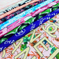 Designer inspired Chanel Pattern digital printed silky satin fabrics
