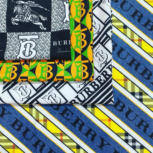 Designer inspired Burberry Pattern digital printed four way spandex fabrics