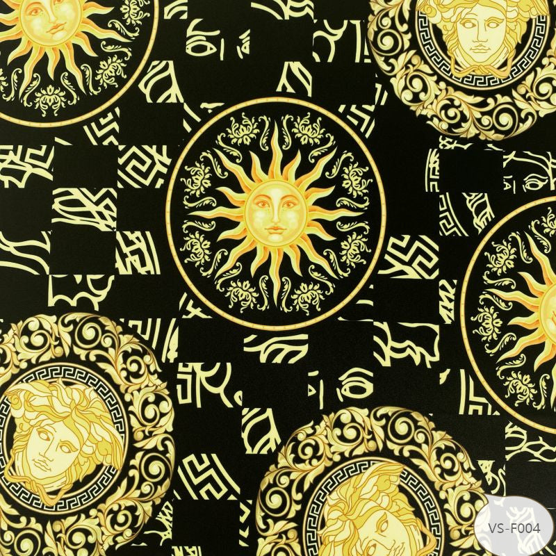 Designer inspired Versace Pattern digital printed Moss Crepe spandex fabrics