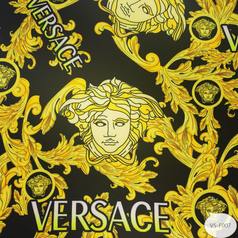 Designer inspired Versace Pattern digital printed silky satin fabrics